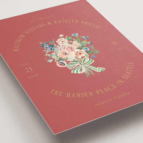 This is a rose wedding invitations with standard by Itsy Belle Studio called ruban en fleur printing on signature in standard